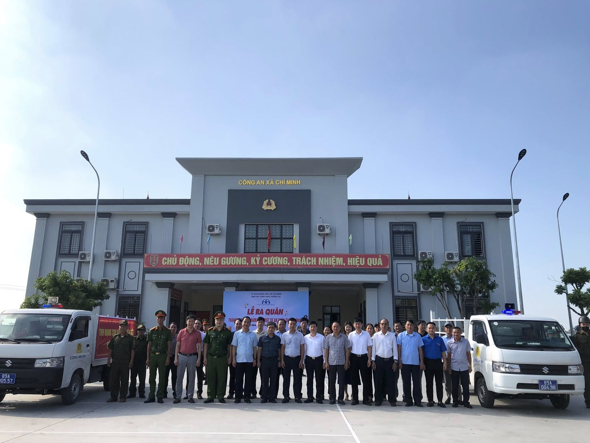 UBND xã Chí Minh tổ chức Lễ ra quân kiểm tra, xử lý vi phạm TTATGT, TTCC, hành lang an toàn giao thông trên địa bàn xã
